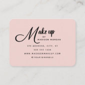 Carte De Visite Blush Rose Logo Script Noir 3 Photo Maquillage (Dos)
