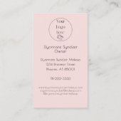 Carte De Visite Blush Rose Logo Script QR Code Photo Maquillage (Dos)