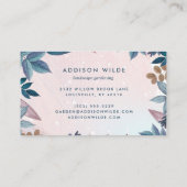 Carte De Visite Blush Rose Marine Botanique Feuilles géométriques (Dos)