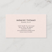 Carte De Visite Blush Rose Noir Script Photo Artiste Cils (Dos)