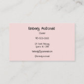 Carte de visite Blush Rose Noir Script Photo Cils (Dos)