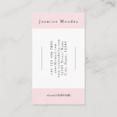 Carte De Visite Blush Rose Noir Script Photo Lash Tech (Dos)
