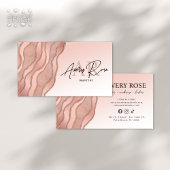 Carte De Visite Blush Rose Or Marbre Agate Cosmetologue Beauté