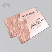 Carte De Visite Blush Rose Or Marbre Agate Cosmetologue Beauté