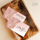 Carte De Visite Blush Rose Or Marbre Agate Cosmetologue Beauté