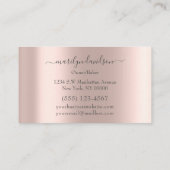 Carte De Visite Blush Rose Parties scintillant Foil Cake boulanger (Dos)