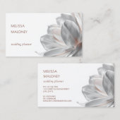 Carte De Visite Blush Silver Magnolia White Business Card (Devant / Derrière)