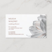 Carte De Visite Blush Silver Magnolia White Business Card (Dos)
