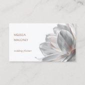 Carte De Visite Blush Silver Magnolia White QR Code Business Card (Devant)