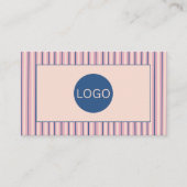Carte De Visite Blush Stripe Boutique Monogramme (Devant)