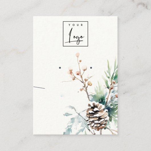 Carte De Visite Blush Winter Berries Logo Porte-Collier (Devant)