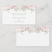 Carte De Visite Blushing Roses 2 Mariages Customisez-Vous (Devant / Derrière)