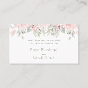 Carte De Visite Blushing Roses 2 Mariages Customisez-Vous