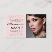 Carte De Visite BlushPink Noir Icône Sociale Code Qr Photo Script (Devant)