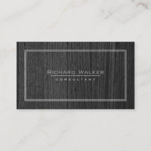 Carte De Visite Boarder Carré professionnel élégant en bois noir