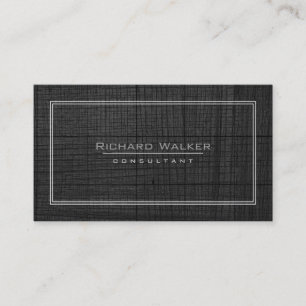 Carte De Visite Boarder Carré professionnel élégant en bois noir