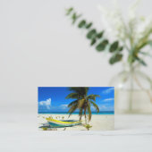 Carte De Visite Boat Sandy Beach Caraïbes Mexique (Debout devant)