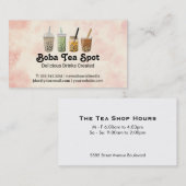 Carte De Visite Boba Tea Drinks Variety (Devant / Derrière)