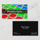 Carte De Visite Bocaux de peinture colorés 3D (RVB) (Devant / Derrière)