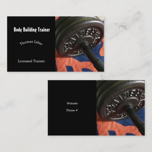 Carte De Visite Body Builder Personal Trainer (Devant / Derrière)