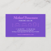 Carte De Visite Body Piercing Studio élégant (Dos)