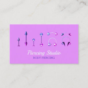 Carte De Visite Body Piercing Studio élégant
