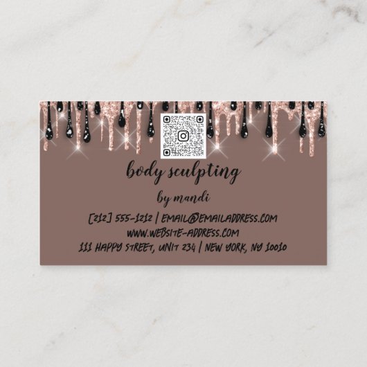 Carte De Visite Body Sclupting Massage Logo Bikini Code QR en lign (Dos)