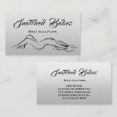 Carte De Visite Body Sculpting Beauté Logo MassagE Grey Ombre (Devant / Derrière)