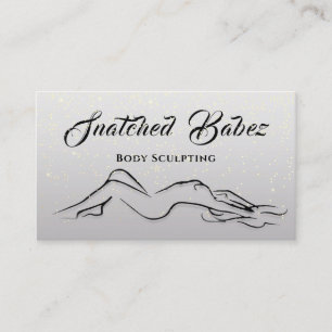Carte De Visite Body Sculpting Beauté Logo MassagE Grey Ombre