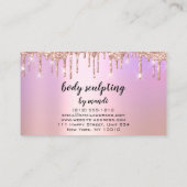 Carte De Visite Body Sculpting Beauté Logo Parties scintillant Ros (Dos)