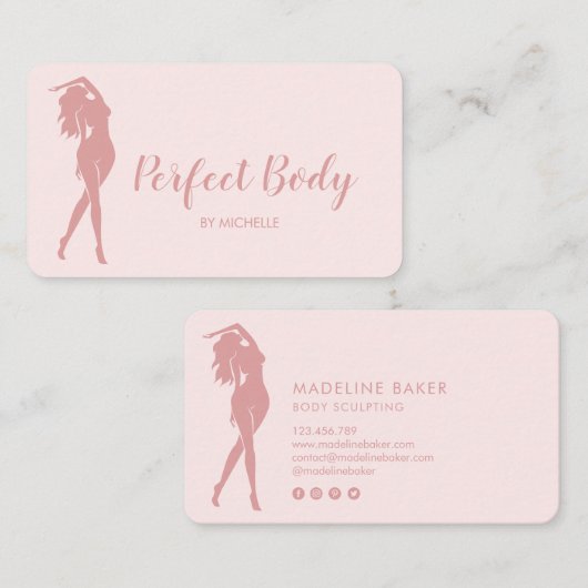 Carte De Visite Body Sculpting Fitness Linergie Entraîneur de tail (Devant / Derrière)