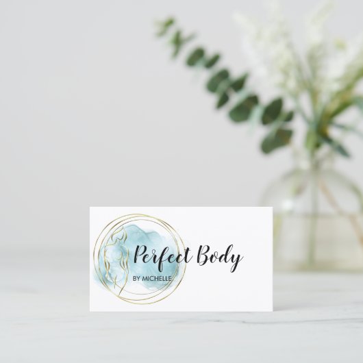 Carte De Visite Body Sculpting Fitness Linergie Entraîneur de tail (Debout devant)