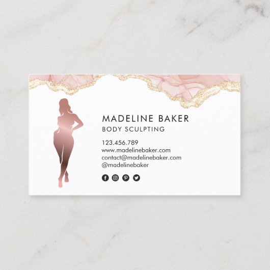 Carte De Visite Body Sculpting Fitness Linergie Entraîneur de tail (Dos)