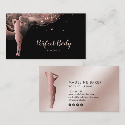 Carte De Visite Body Sculpting Fitness Linergie Entraîneur de tail (Devant / Derrière)
