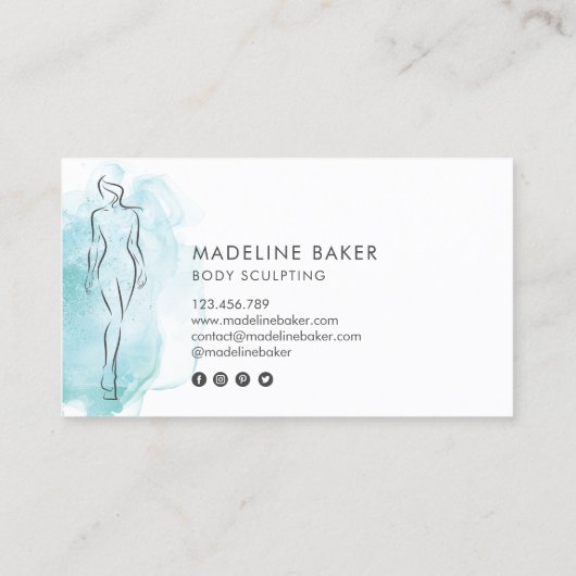 Carte De Visite Body Sculpting Fitness Linergie Entraîneur de tail (Dos)