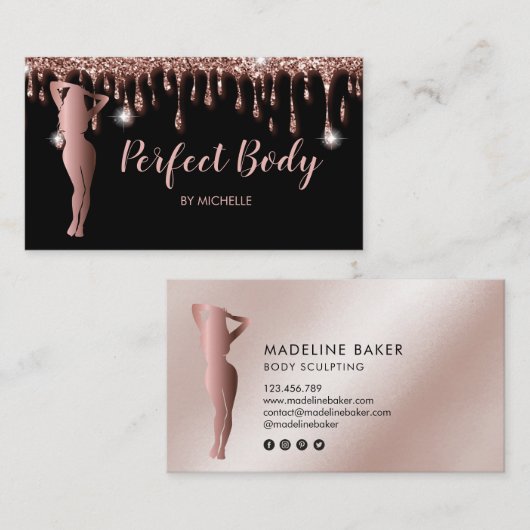 Carte De Visite Body Sculpting Fitness Linergie Entraîneur de tail (Devant / Derrière)