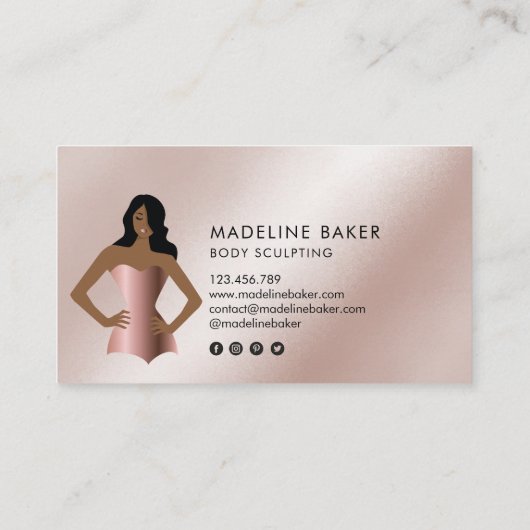 Carte De Visite Body Sculpting Fitness Linergie Entraîneur de tail (Dos)