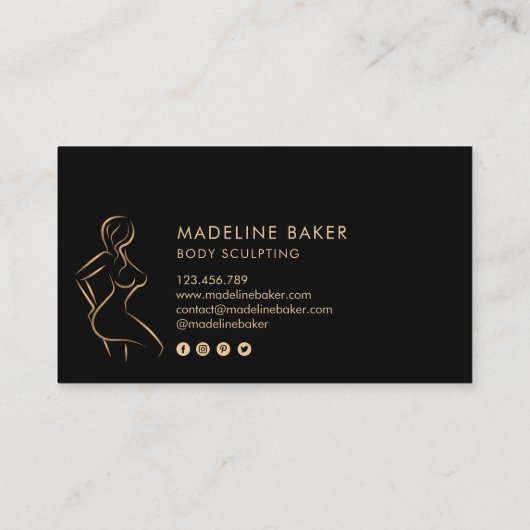 Carte De Visite Body Sculpting Fitness Linergie Entraîneur de tail (Dos)