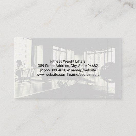 Carte De Visite Bodybuilder Pose Flexing | Salle de gym (Dos)