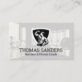 Carte De Visite Bodybuilder Pose Flexing | Salle de gym (Devant)