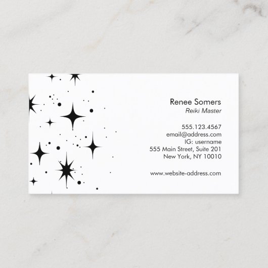 Carte De Visite Bodywork Energy Healer Mains (Dos)