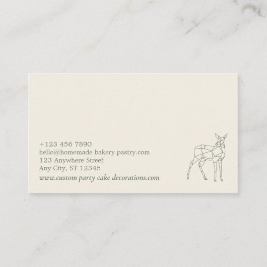 Carte De Visite Boeuf de taille verte Lowpoly cerf (Dos)