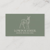 Carte De Visite Boeuf de taille verte Lowpoly cerf (Devant)