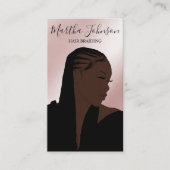 Carte De Visite Bohème Afro-Américain Braids Code QR (Devant)