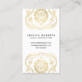 Carte De Visite Bohème Faux Gold Foil Moderne tendance Floral (Dos)