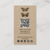 Carte De Visite Bohème Moth Fleur sauvage Esthétique Salon de beau (Dos)