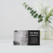 Carte De Visite bohème rustique pays chic écorce d'arbre blanc bou (Debout devant)