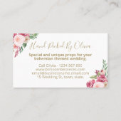 Carte De Visite Bohemian Boho Mariage Centerpiece Jar Vase (Dos)