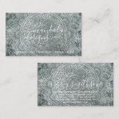 Carte De Visite Bohemian Spiritual Green Mandala Boho (Devant / Derrière)