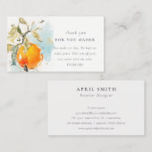 Carte De Visite Boho Abstrait Sketchy Merci Orange Pour Commande (Devant / Derrière)